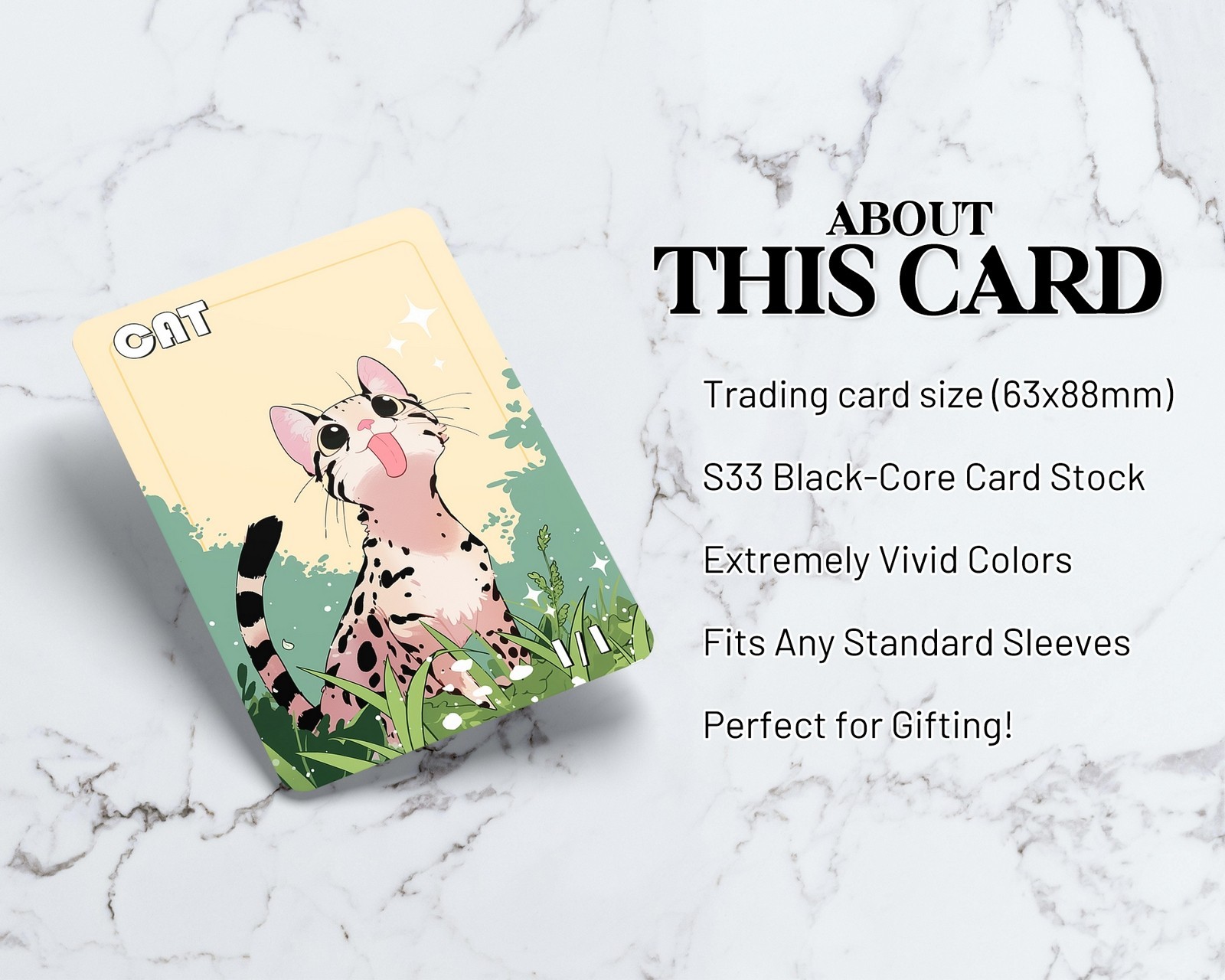 Cat (1/1) Token | Handmade Borderless Designed Art Card (Ocelot)