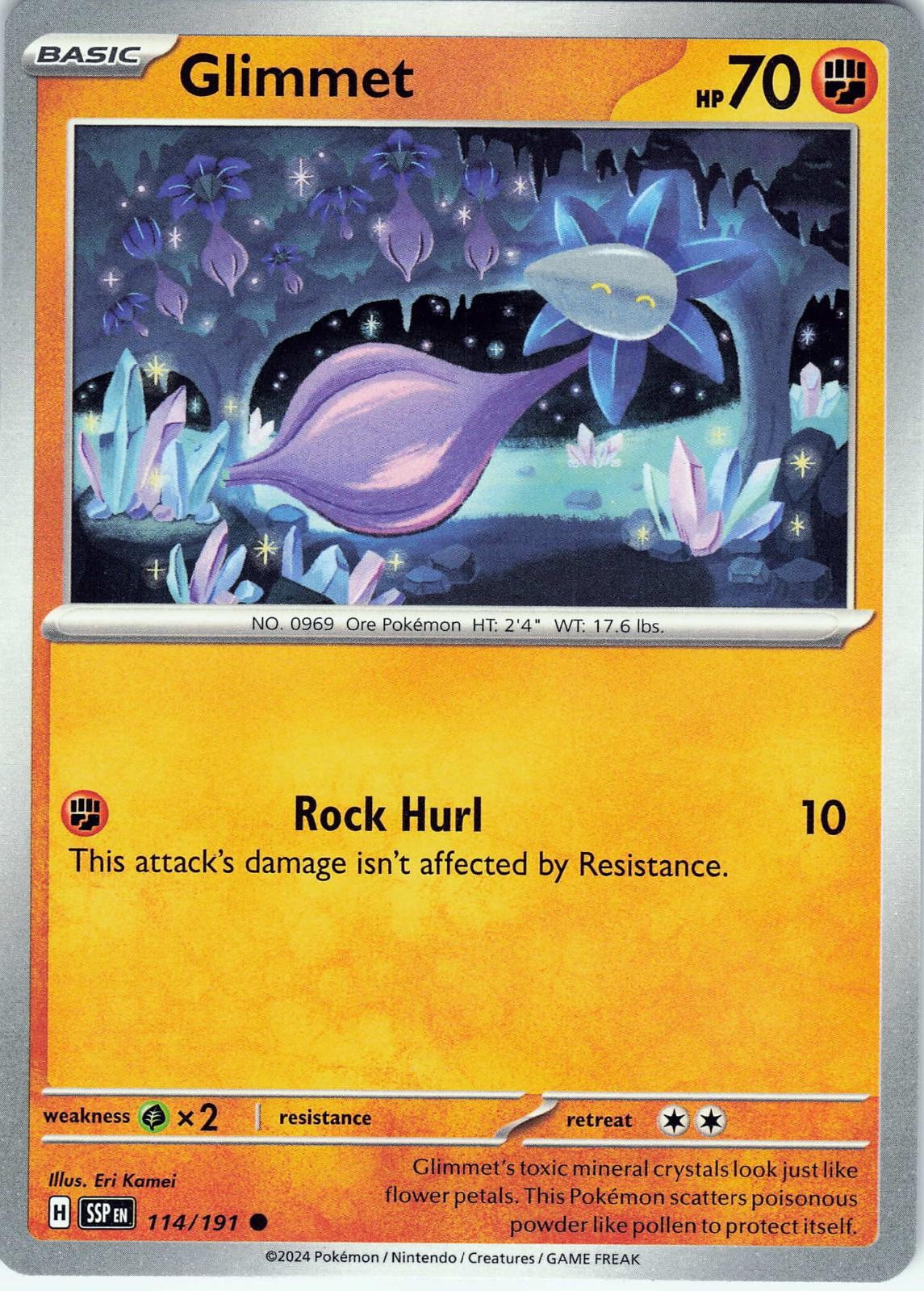 Glimmet 114/191 Common Surging Sparks Pokemon NM Eri Yamaki 2024