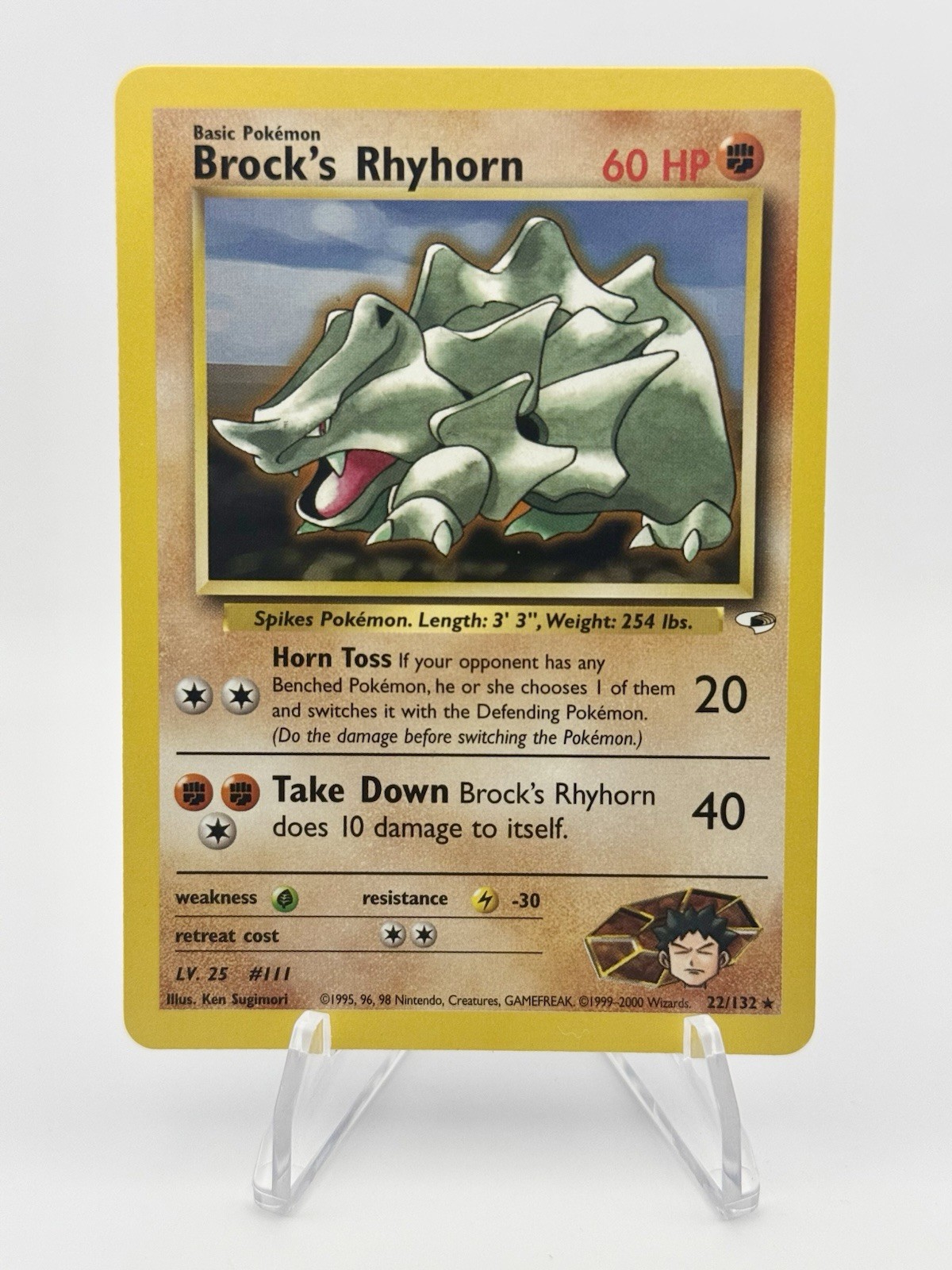 Brock’s Rhyhorn 022/132 Gym Heroes Regular Unlimited Near Mint