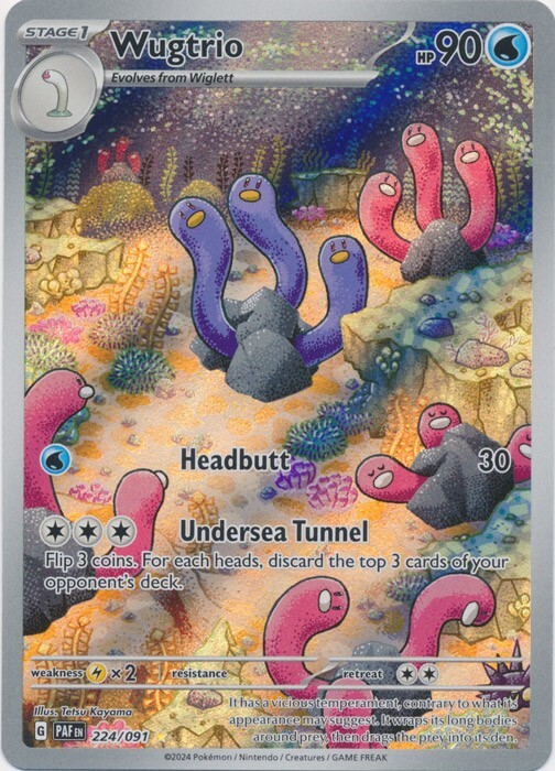 Wugtrio 224/091 Illustration Rare Paldean Fates