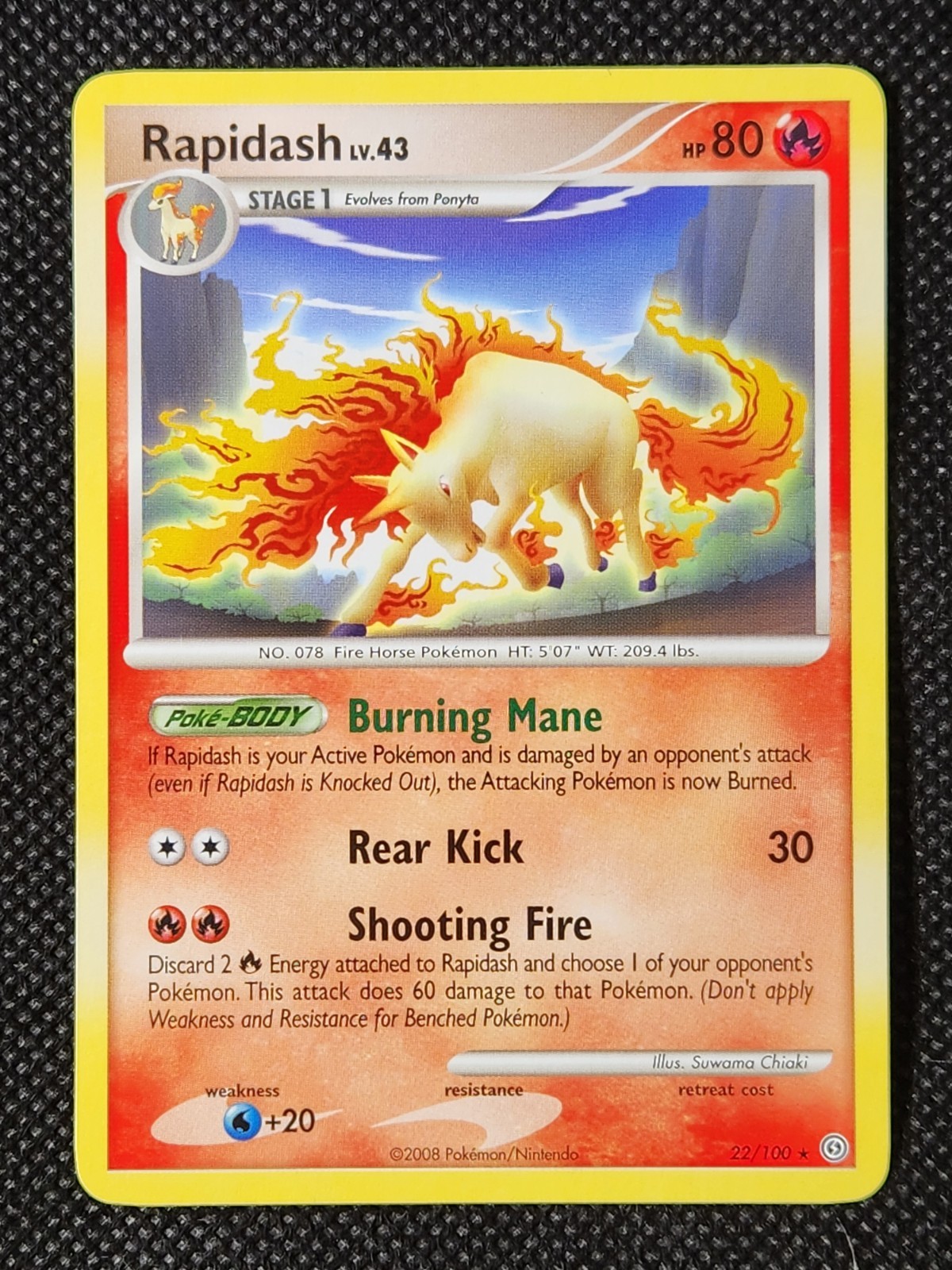 NM Rapidash Non-Holo #22 Stormfront Pokemon TCG