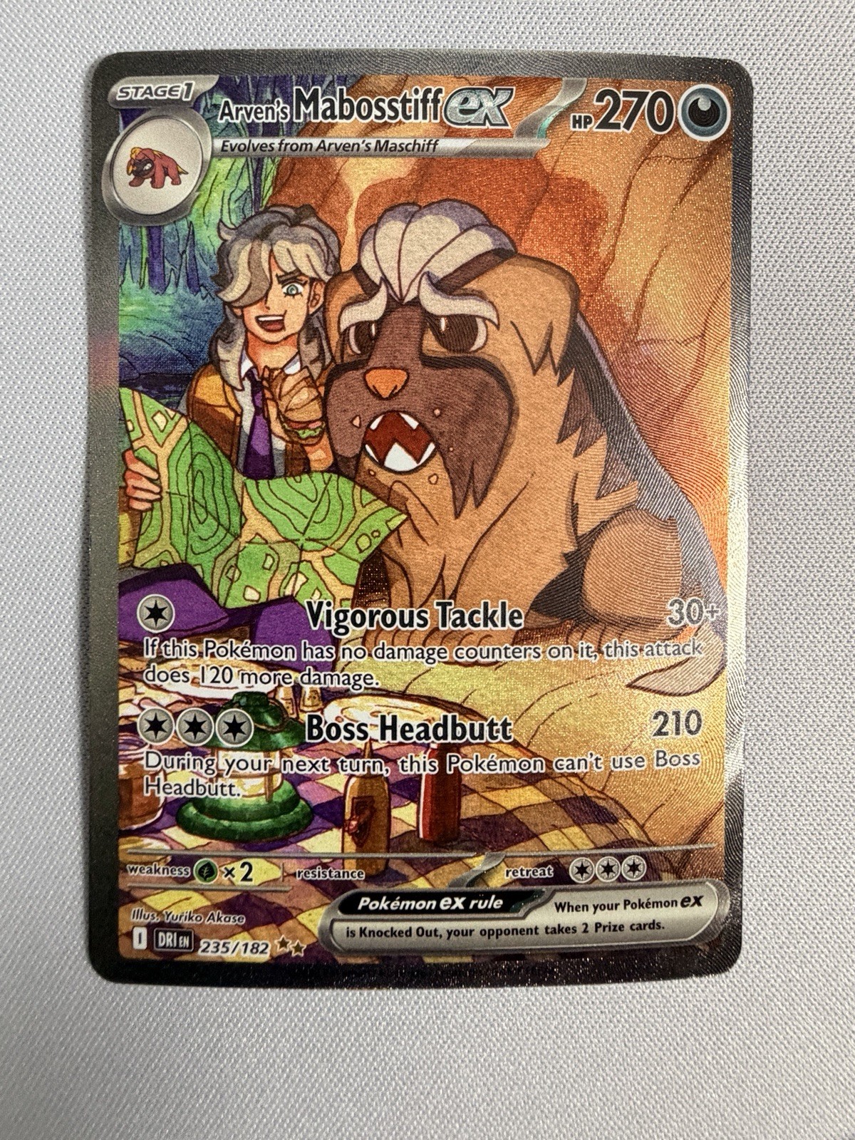 Pokémon TCG Arven’s Mabosstiff EX #235/182 Sv10: Destined Rivals SAR NM