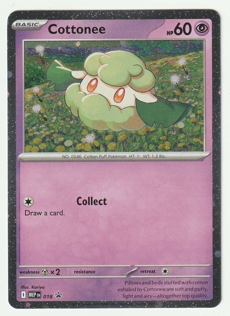 Pokemon TCG Black Star Promo Cottonee Cosmos Holo MEP 018