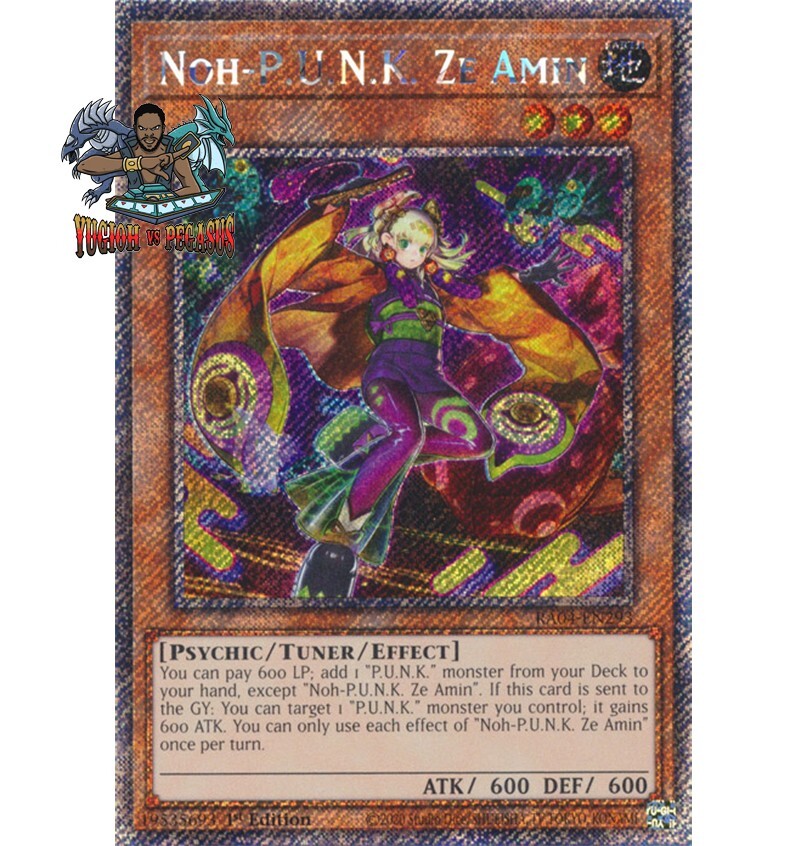 Yugioh! 1x Noh-P.U.N.K. Ze Amin RA04-EN293 Platinum Secret Rare 1st Ed NM