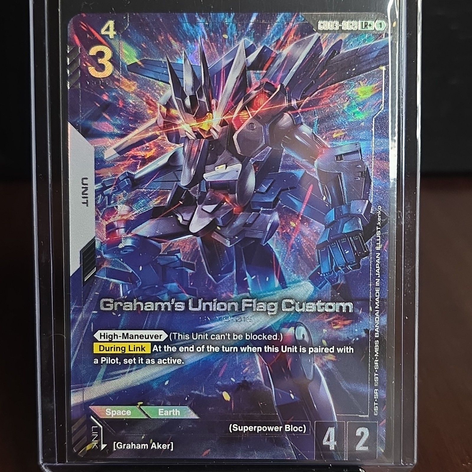 Graham’s Union Flag Custom 015 SR/MS LR Bandai Gundam Card Game Unit