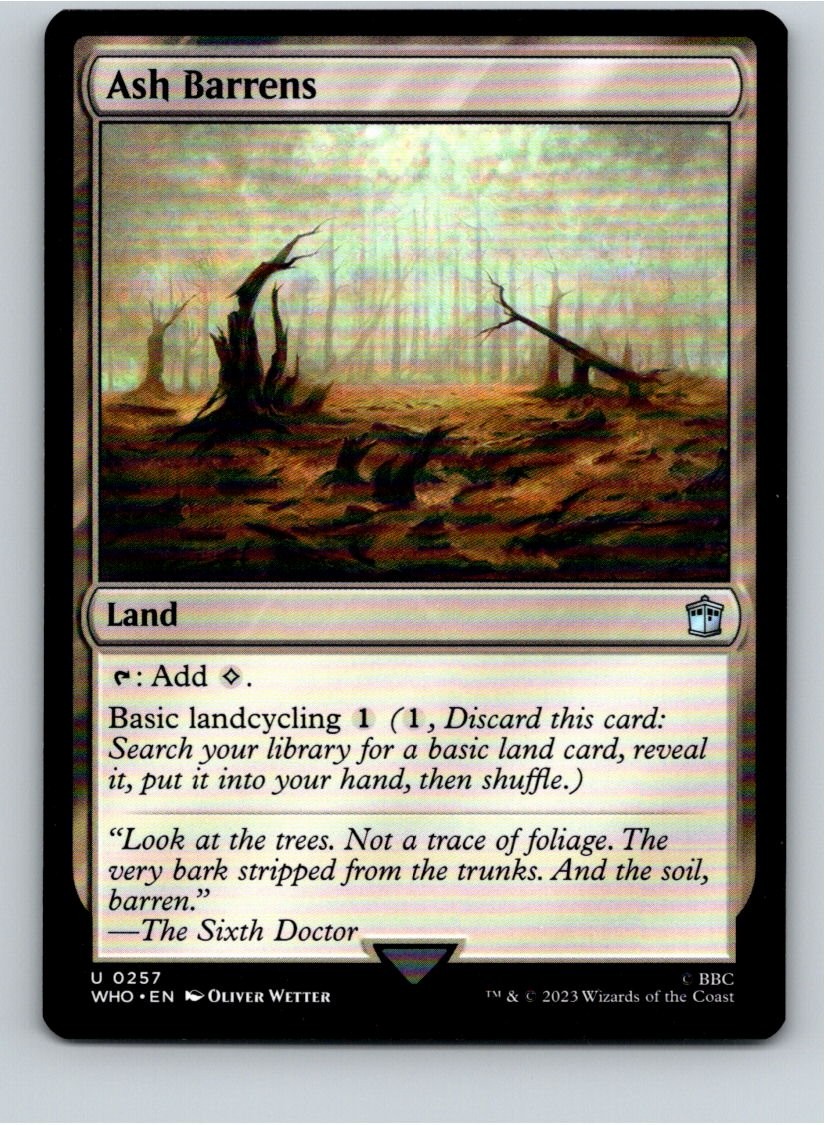 Magic the Gathering Ash Barrens Universes Beyond: Doctor Who MTG Free Shipping!