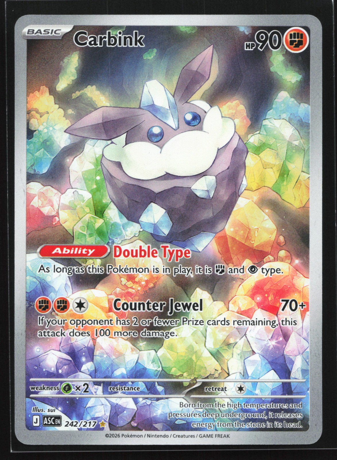 Carbink 242/217 ME: Ascended Heroes Illustration Rare Pokemon Card