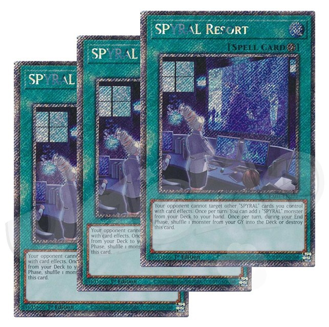 Yugioh – Spyral Resort x 3 – 1st Edition Platinum Secret Rare NM – Free Holo