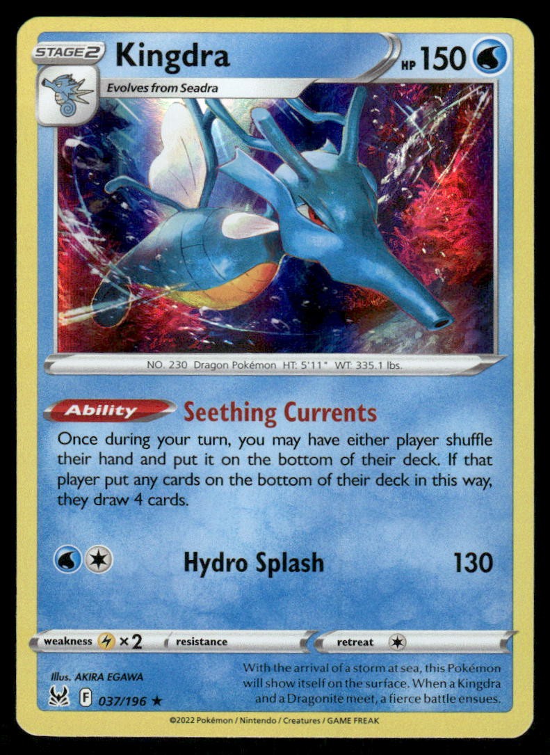 Kingdra 037/196 Holo Rare Lost Origin Pokemon Reverse Holo Near Mint