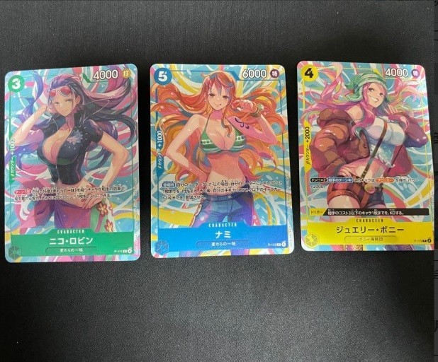 ONE PIECE Heroines Nico Robin Nami Jewelry Bonney P-111~113 Event Promo Card Set