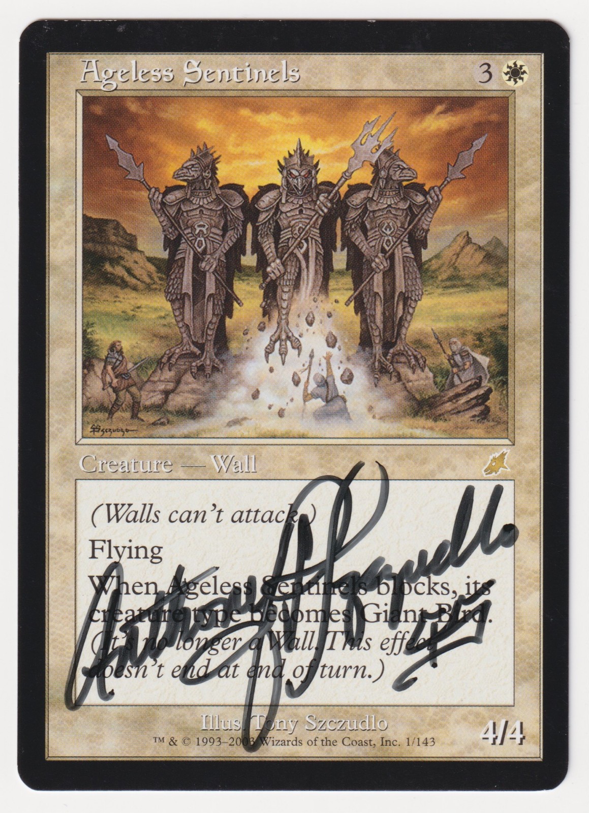 Signed Ageless Sentinels LP Scourge Artist Tony Szczudlo 2003 MTG Magic Rare!