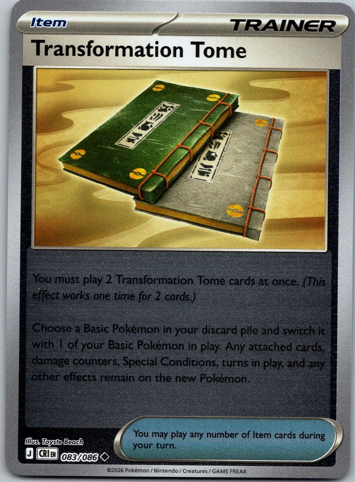 Transformation Tome 083/086 Uncommon Chaos Rising Pokemon Reverse Holo Near Mint
