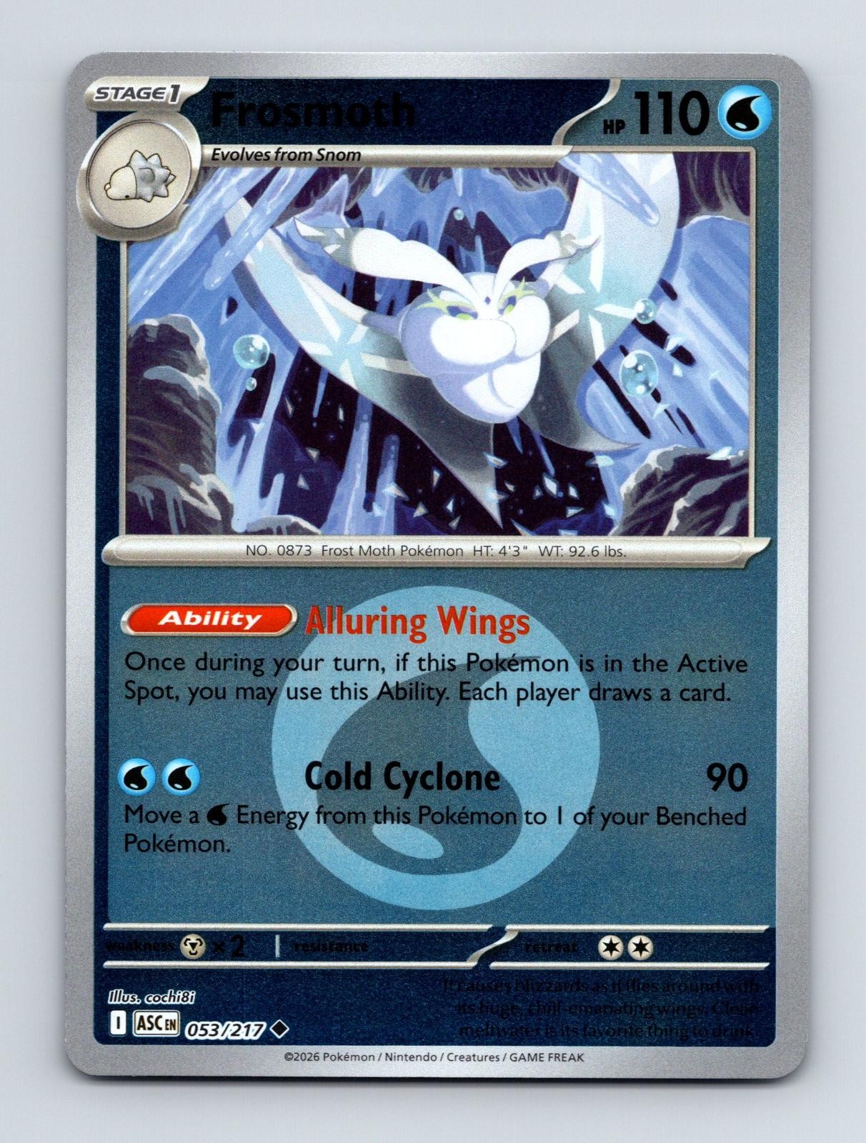 Frosmoth (Energy Symbol Pattern) 053/217 Ascended Heroes Pokemon Reverse Holo NM