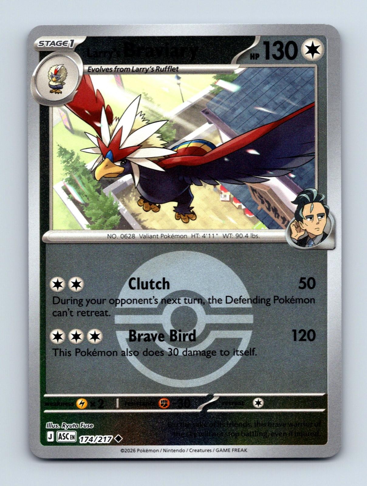 Larry’s Braviary (Energy Pattern) 174/217 Ascended Heroes Reverse Holo NM