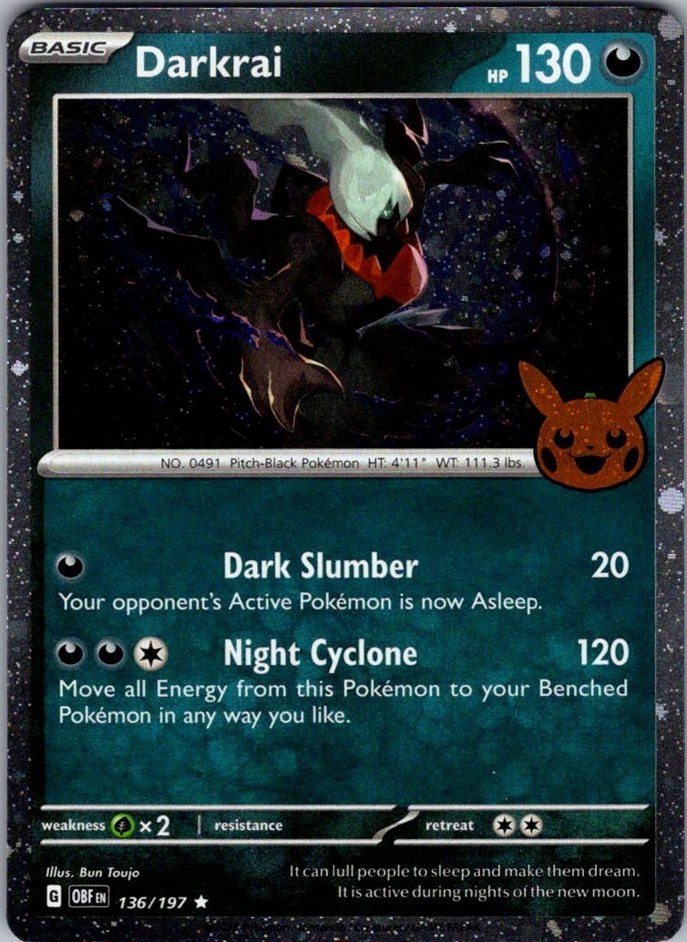 Darkrai (Cosmos Holo) Trick or Trade 2024 136/197 Bun Toujo