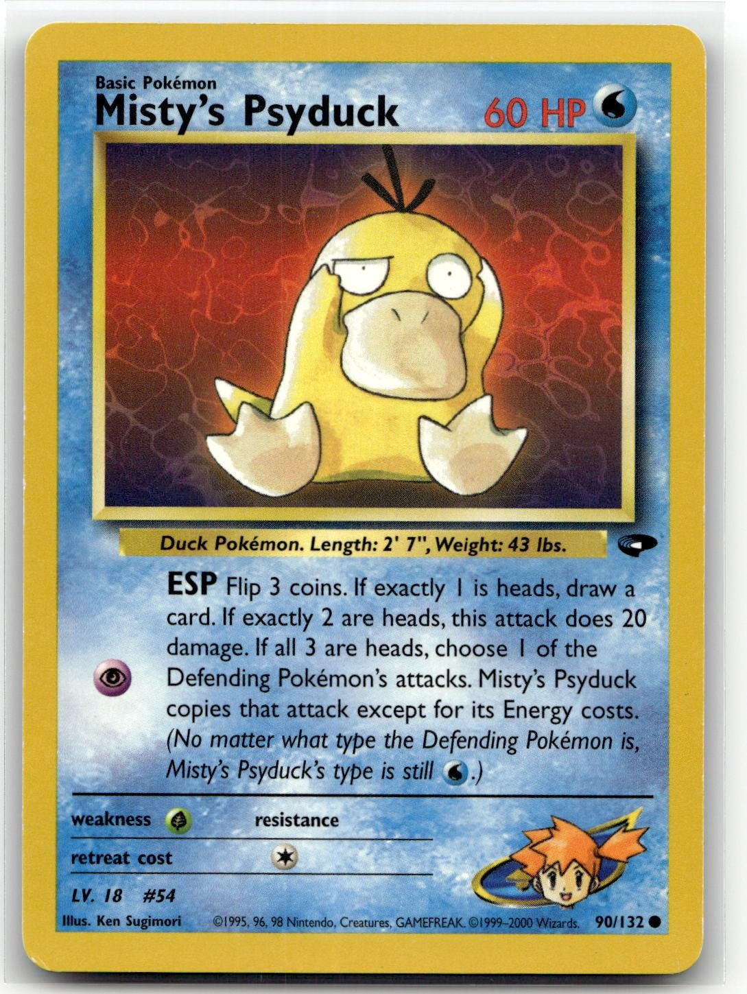 Misty’s Psyduck 90/132 Common Gym Challenge Pokemon Unlimited LP