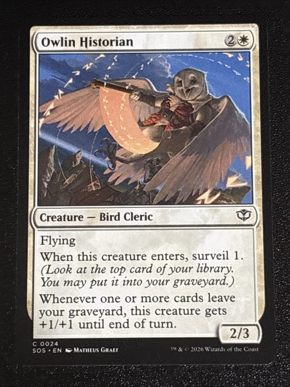 MTG Secrets of Strixhaven Owlin Historian 0024 NM
