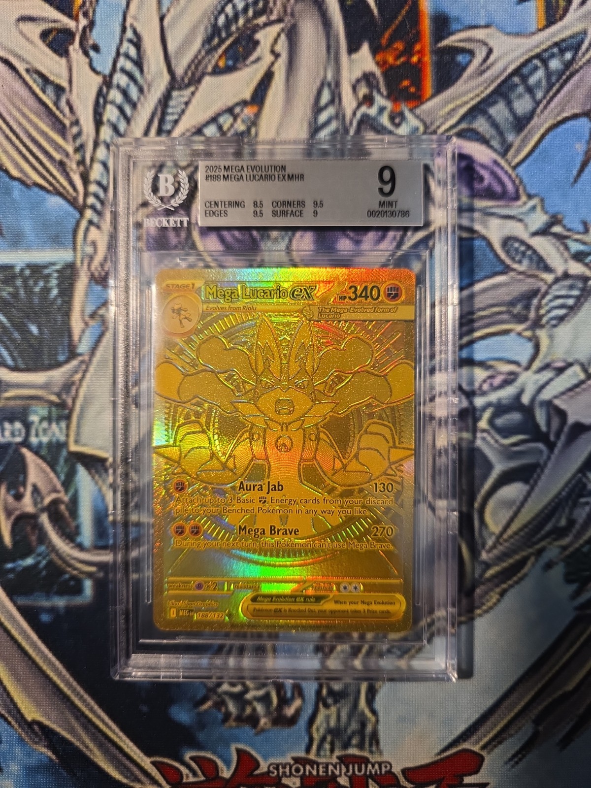 Mega Lucario EX 188/132 Mega Hyper Rare Gold Card English Edition
