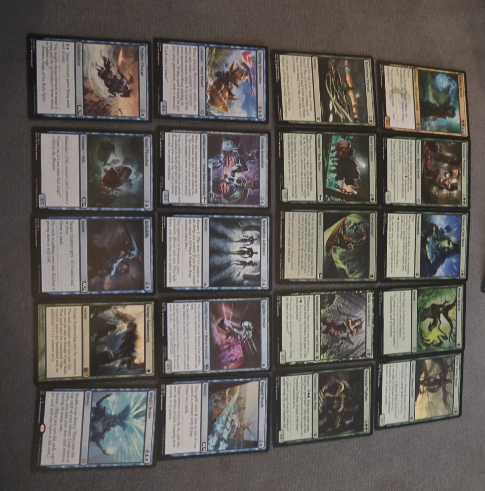 Mtg 20 Blue Green With Rares