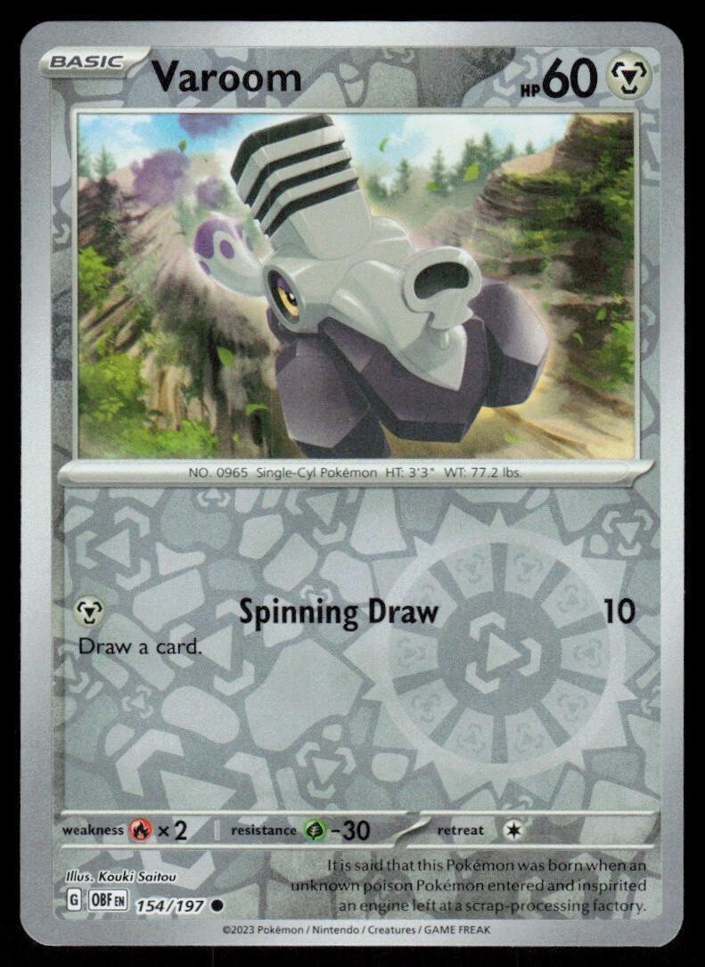Pokemon – Varoom 154/197 – Reverse Holo – Obsidian Flames – NM/M