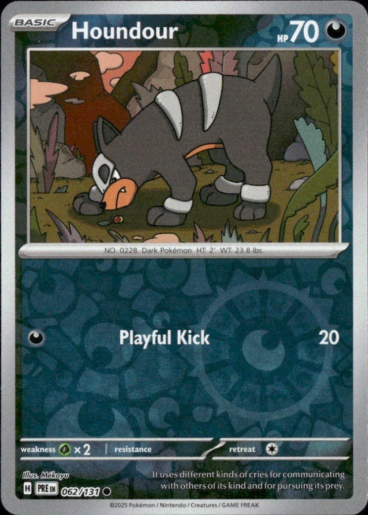 Houndour Common SV: Prismatic Evolutions 062/131 NM Mekayu