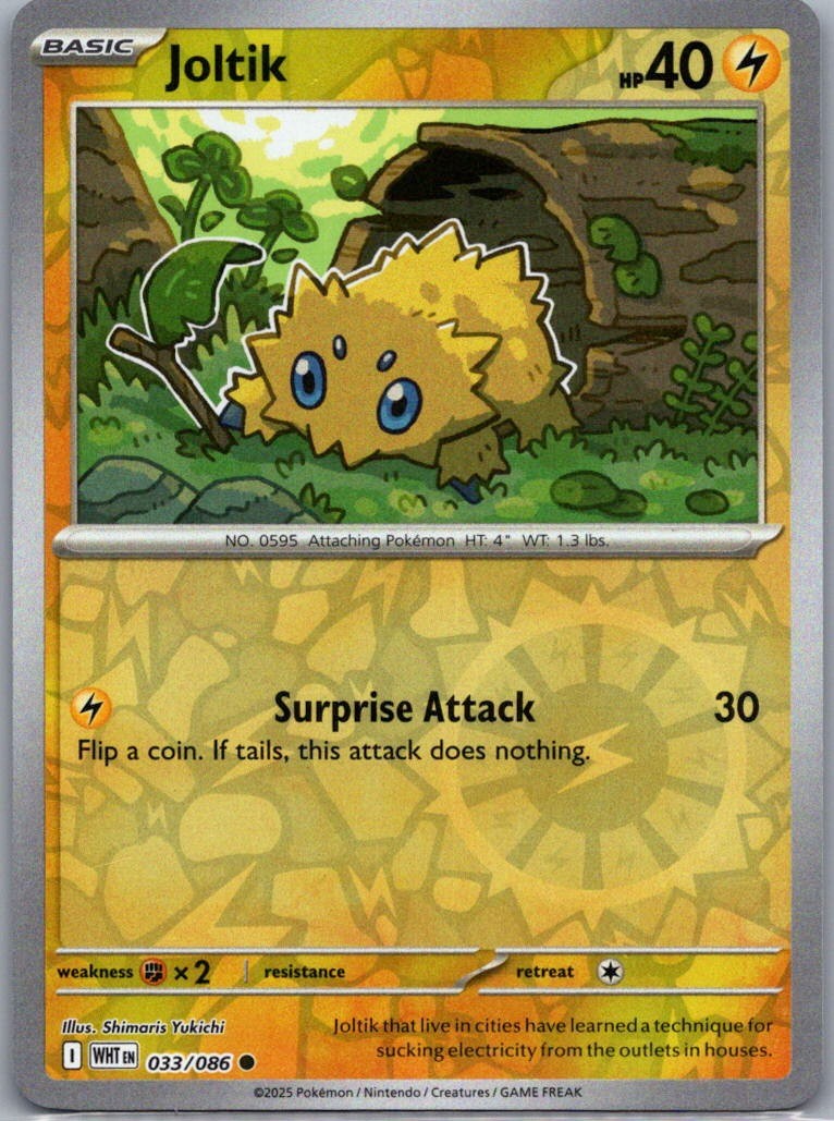Joltik Common Reverse Holo 033/086 SV: White Flare NM