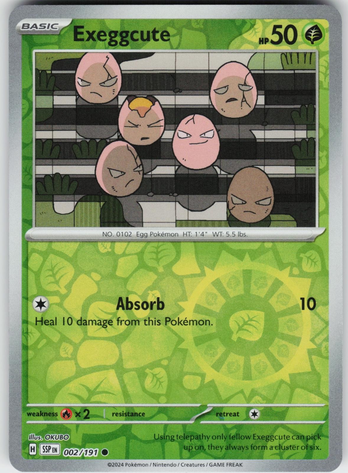 REVERSE HOLO EXEGGCUTE 002/191 C NEAR MINT