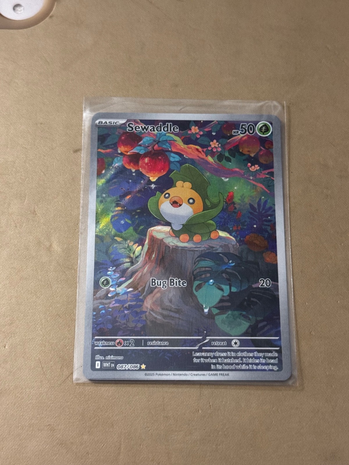 Pokemon 2025 Sewaddle 087/086 Sv: White Flare IR