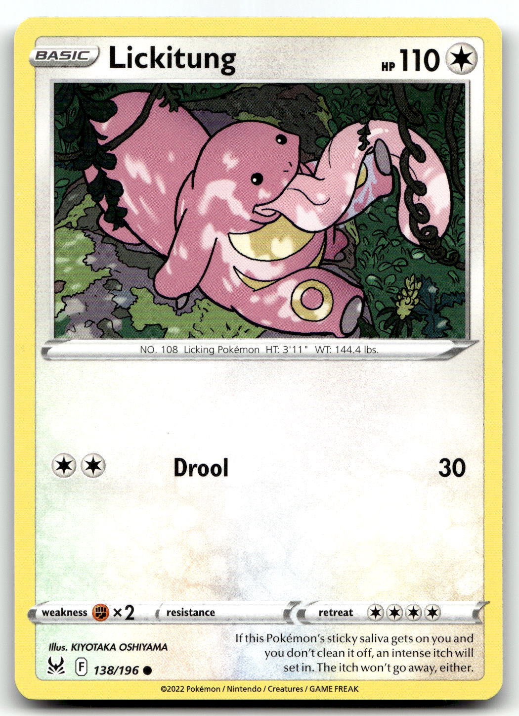 Lickitung 138/196 SWSH11: Lost Origin Common Normal Pokemon TCG LP