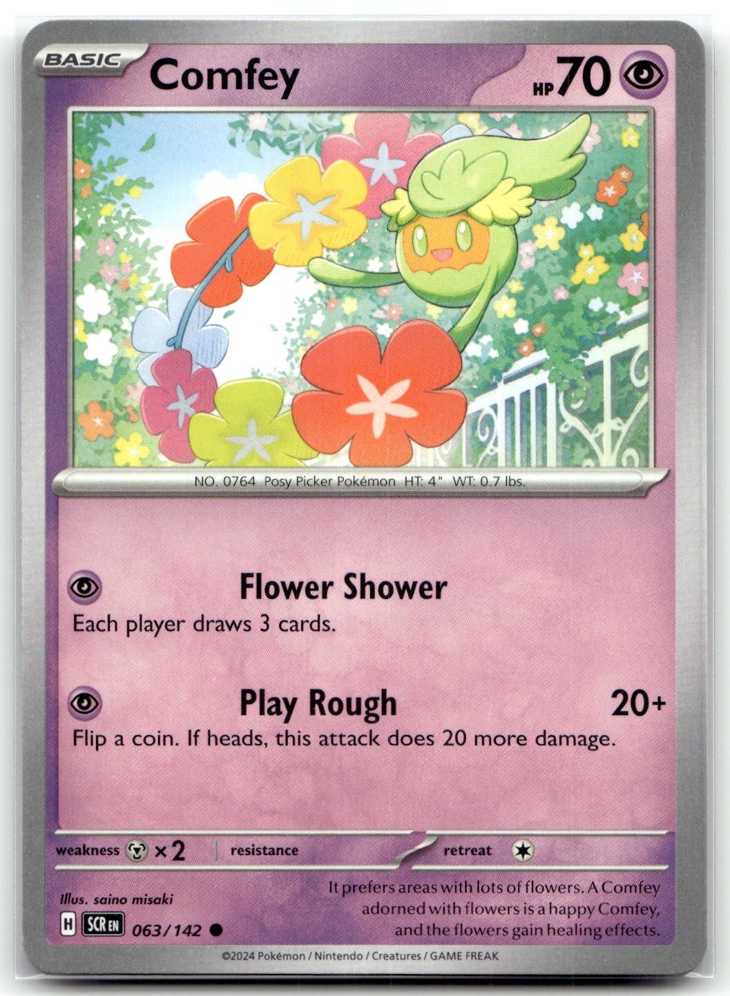 Comfey 063/142 SV07: Stellar Crown Common Pokemon TCG NM