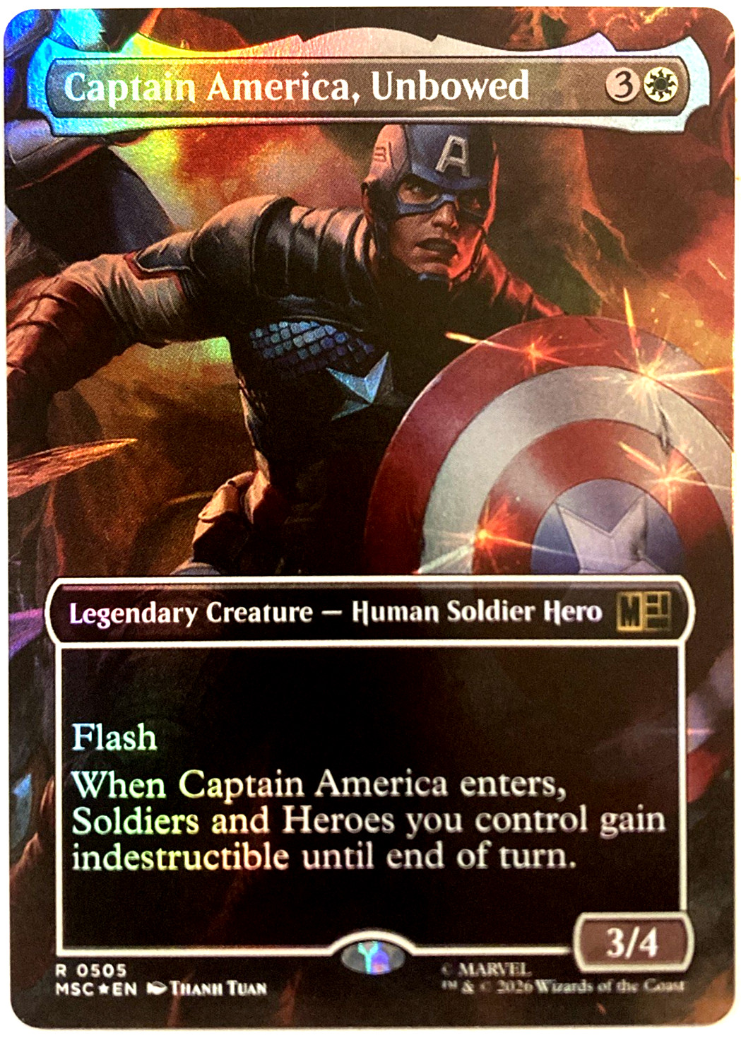 MTG Captain America, Unbowed (Borderless Foil) Marvel Super Heroes 505 MSC NM