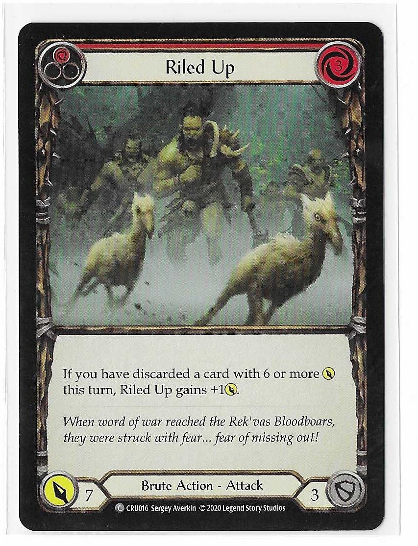 Flesh And Blood Crucible Of War 1st Ed Riled UP CRU016 RED NON Foil Common