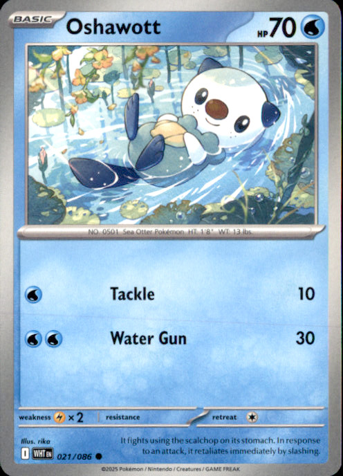 Oshawott Common SV: White Flare 021/086 NM rika 2025