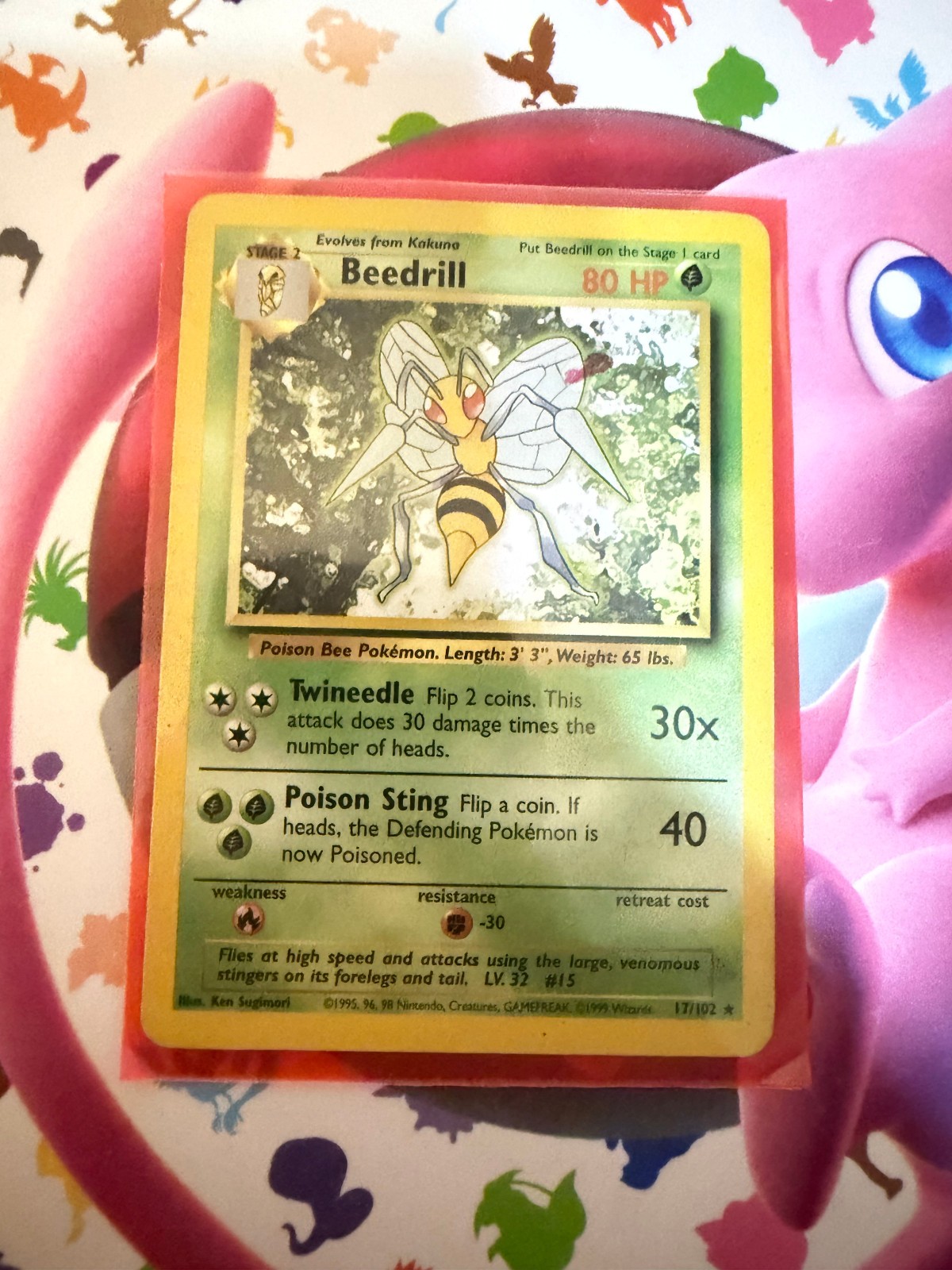 (ERROR) Bloody Wing Beedrill Base Set #17 LP w/ Magenta Ink Hickey