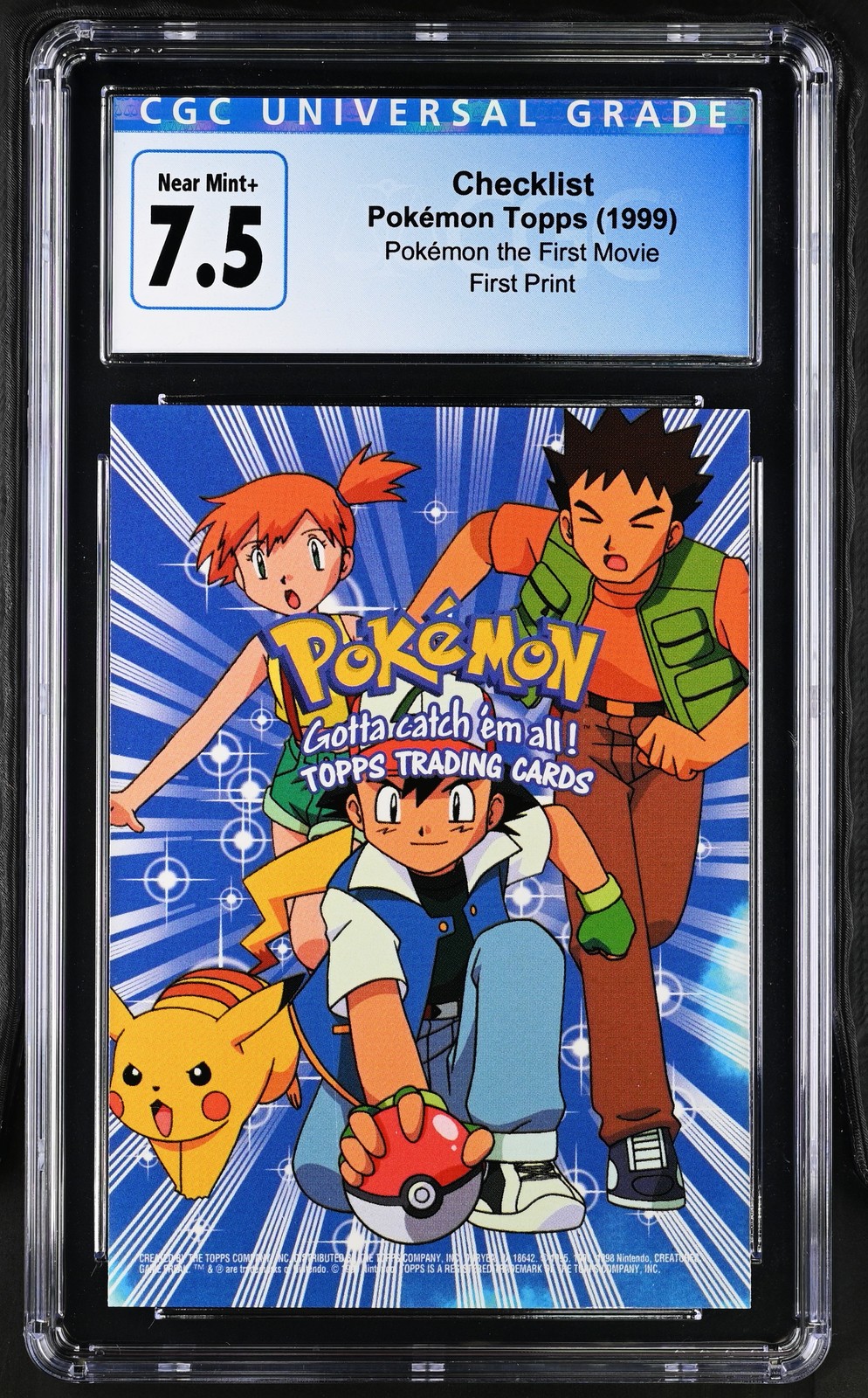 1999 Pok^mon the First Movie Checklist CGC 7.5