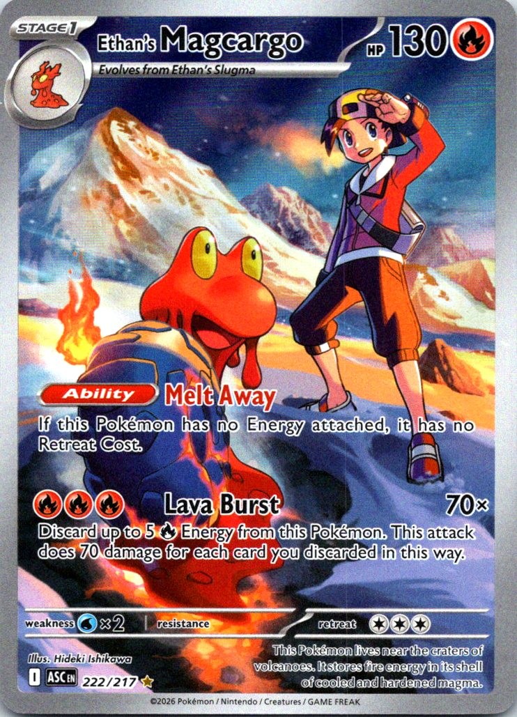 Ethan’s Magcargo – Illustration Rare ME: Ascended Heroes 222/217 NM Pokemon