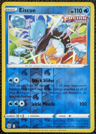 Pokemon – Eiscue Brilliant Stars 044/172 – Reverse Holo Rare – NM/M