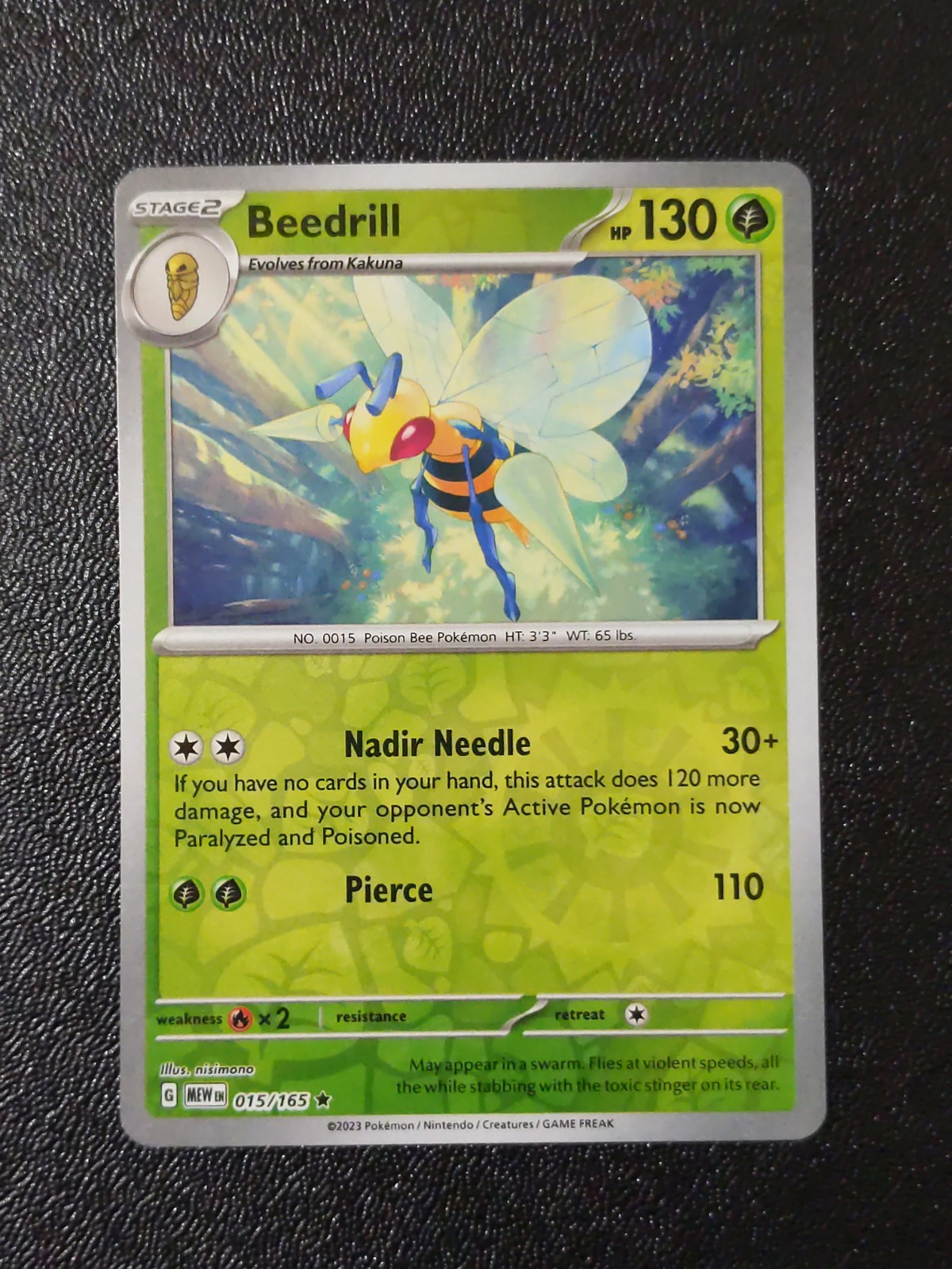 Beedrill 15/165 Reverse Holo Rare VLP | Pokemon S&V 151