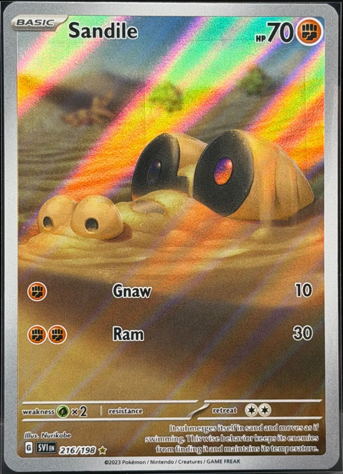 2023 Pokemon Scarlet & Violet Base Sandile #216/198 Illustration Rare IR