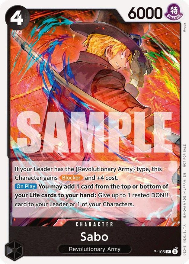 One Piece Sabo (P-105/259) One Piece Promotion Cards NM – Store Tournament