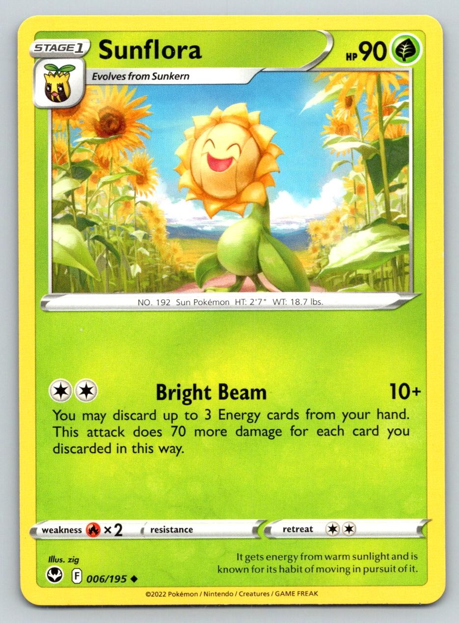 SUNFLORA 006/195 UC SILVER TEMPEST POKEMON MP ZIG