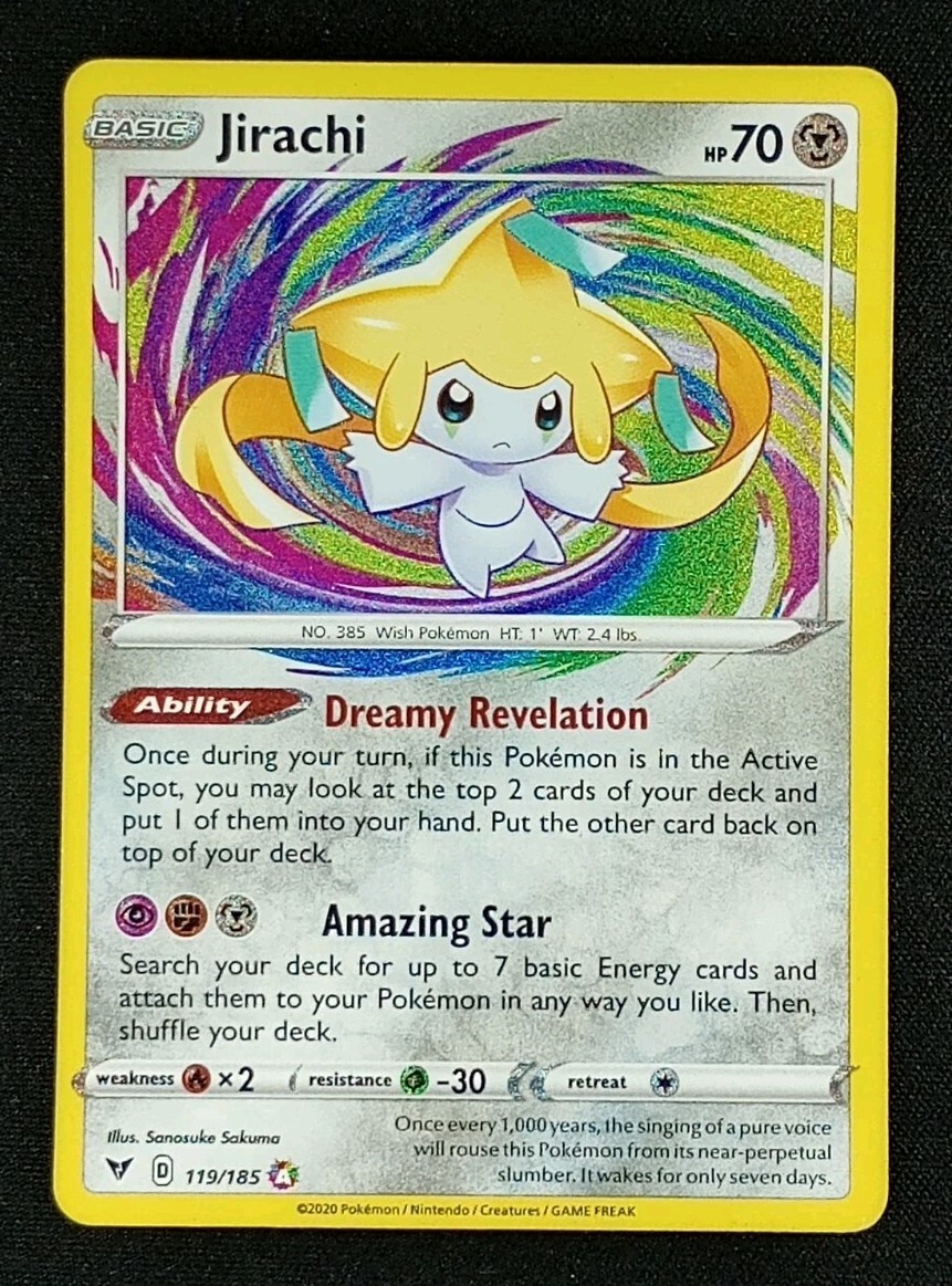 Jirachi 119/185 AR Holo – 2020 Pokémon Vivid Voltage English Amazing Rare NM