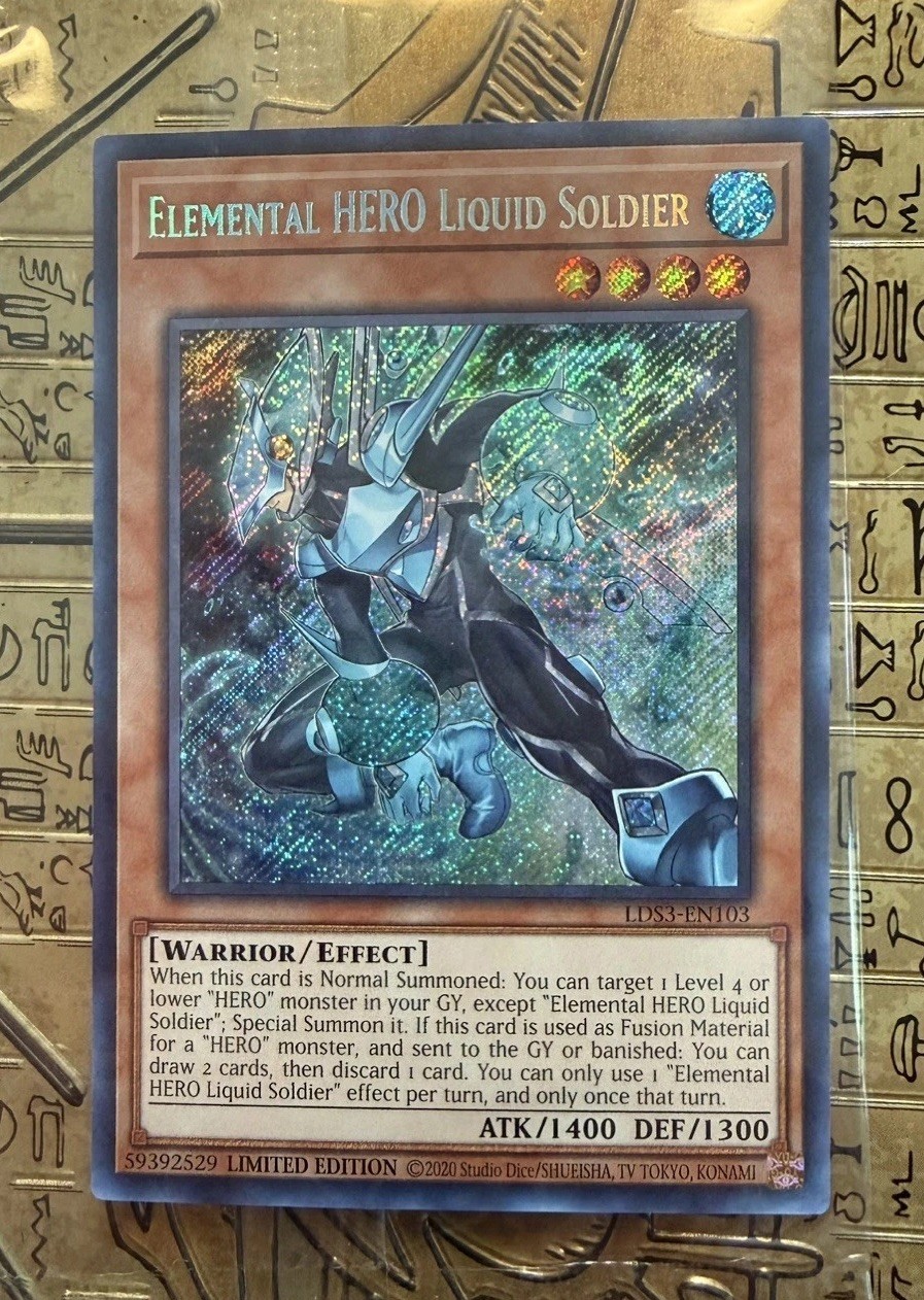 Yugioh! LDS3-EN103 Elemental Hero Liquid Soldier SECRET SEALED Yu-gi-oh! TCG