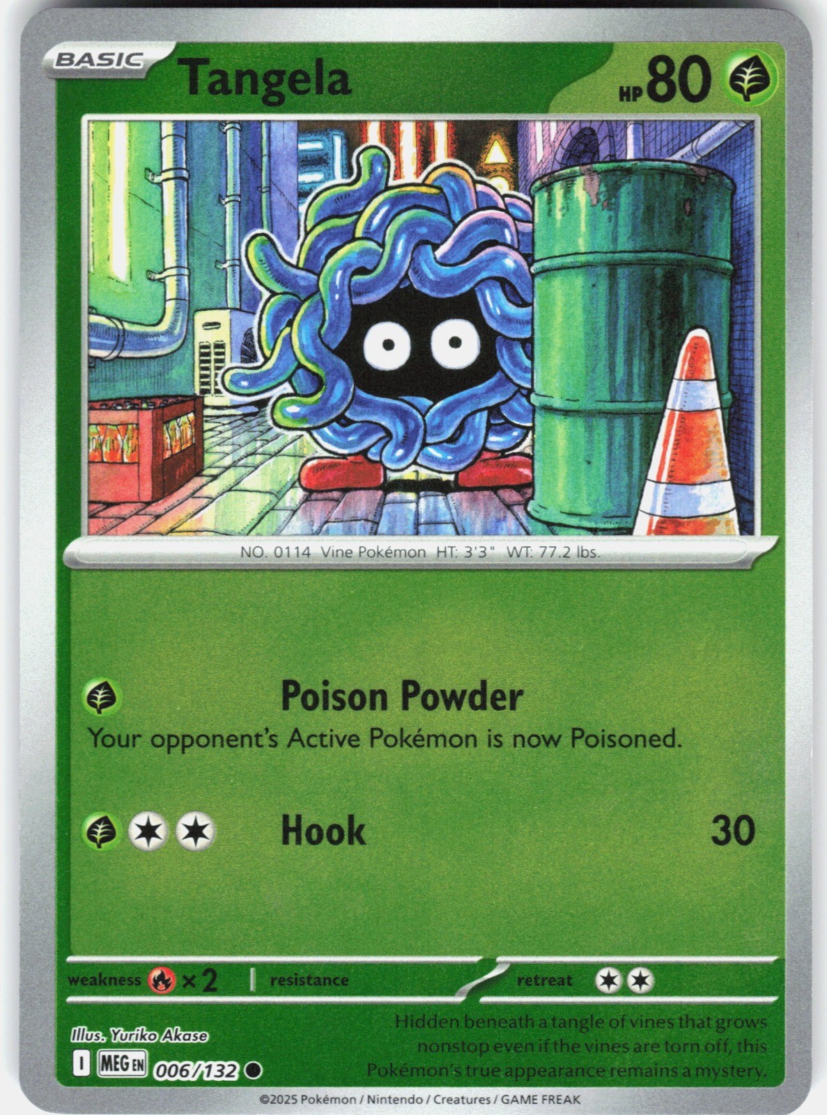 Tangela Reverse Holo ME01: Mega Evolution 006/132 NM Yuriko Akase