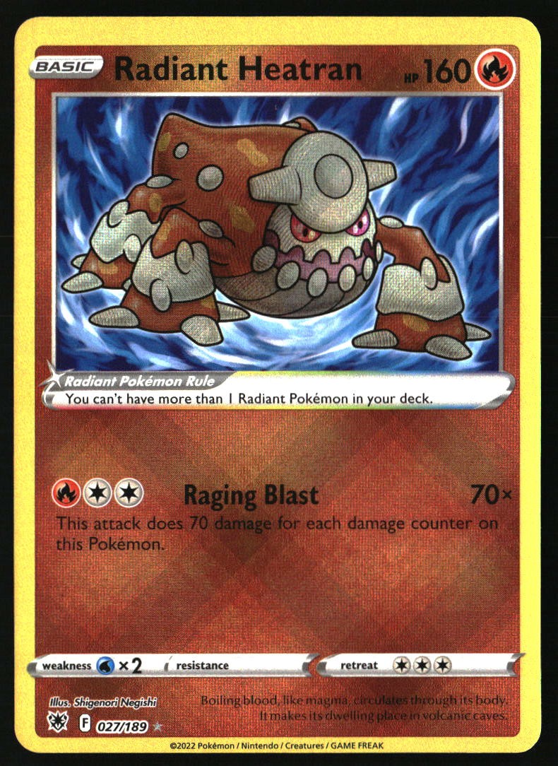 Radiant Heatran Radiant Rare SWSH10: Astral Radiance 027/189 NM