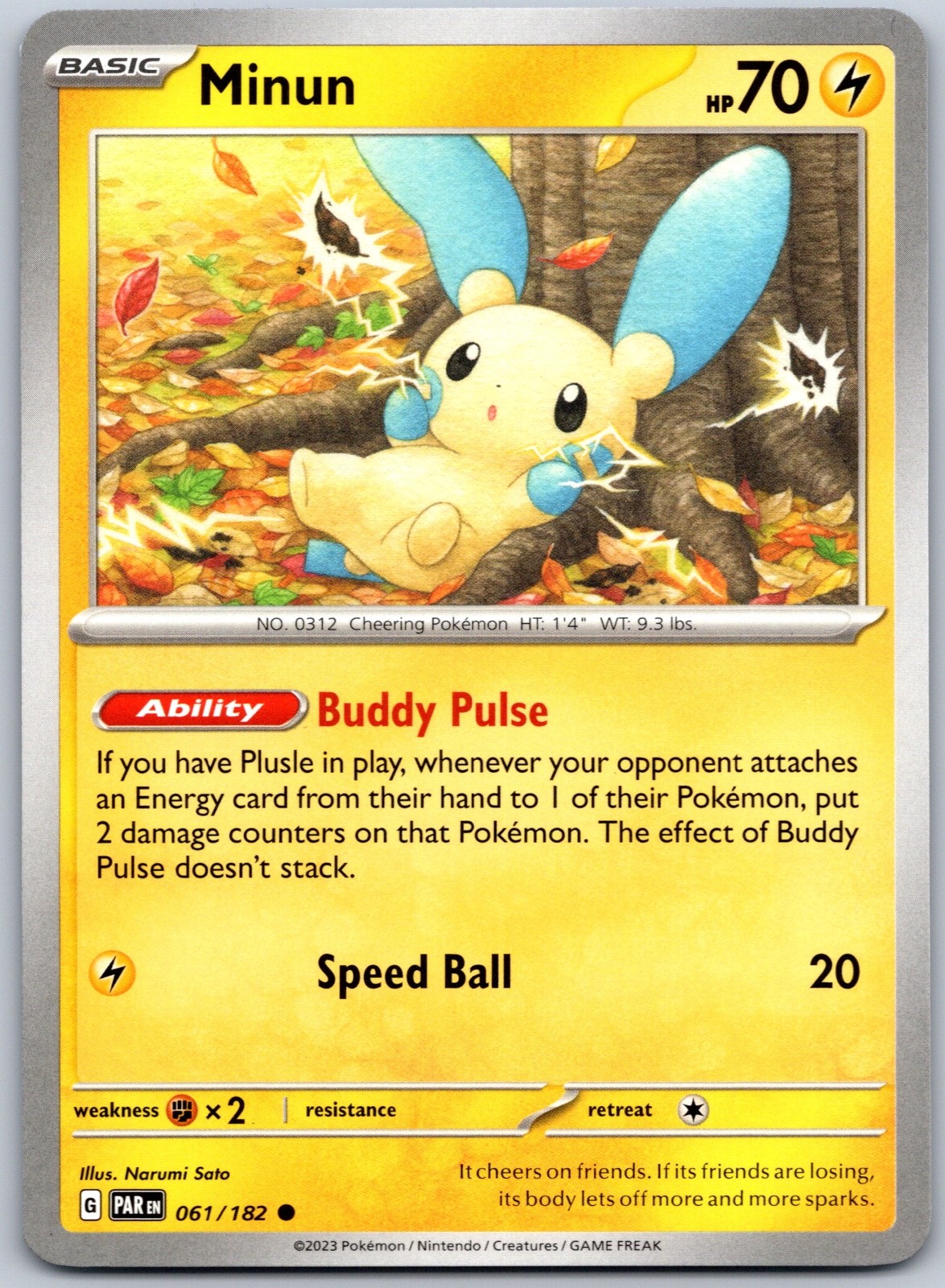 Minun Common Narumi Sato SV04: Paradox Rift 061/182 NM