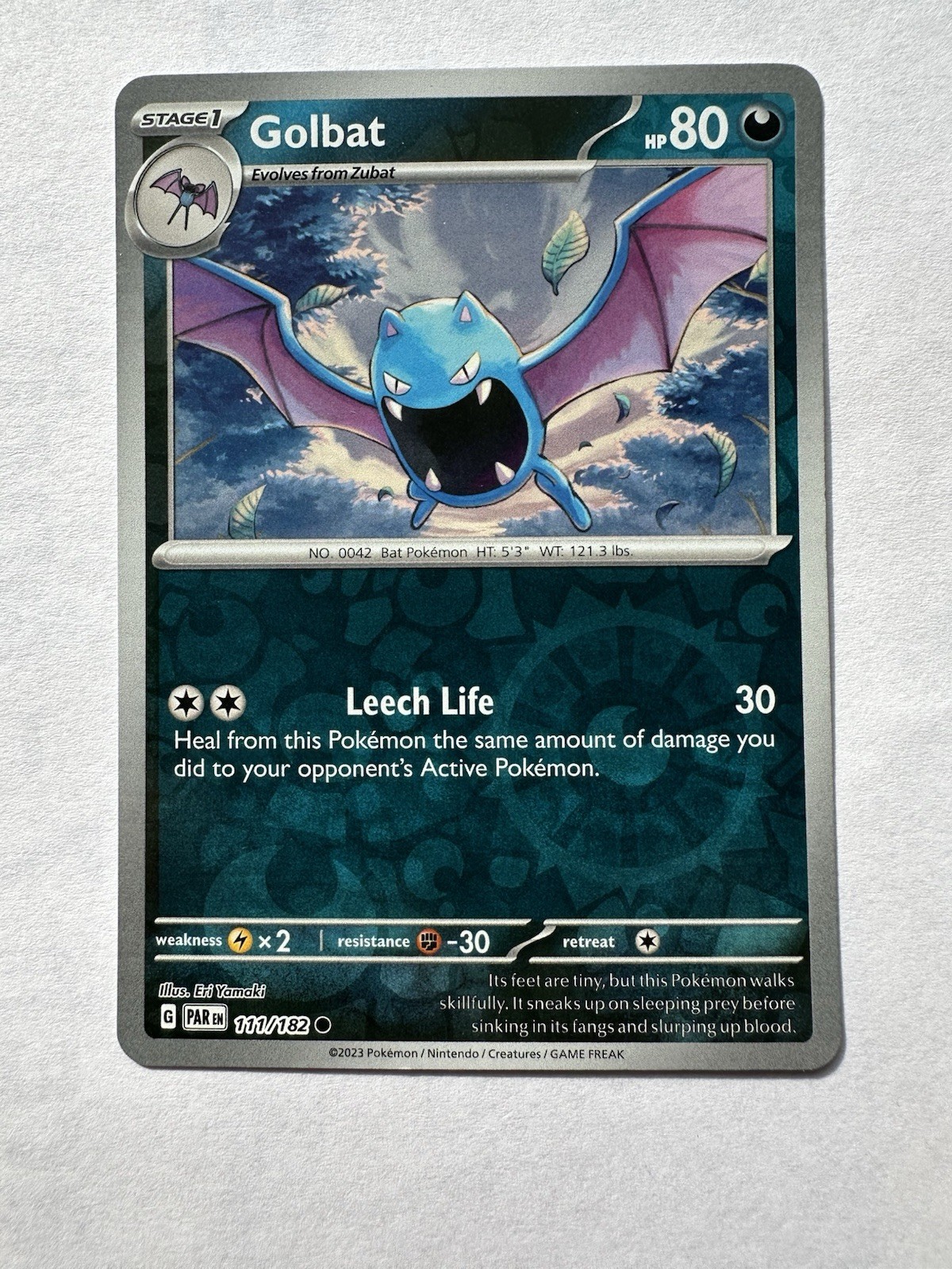 Golbat 111/182 Paradox Rift Pokemon Reverse Holo NM Eri Yamaki