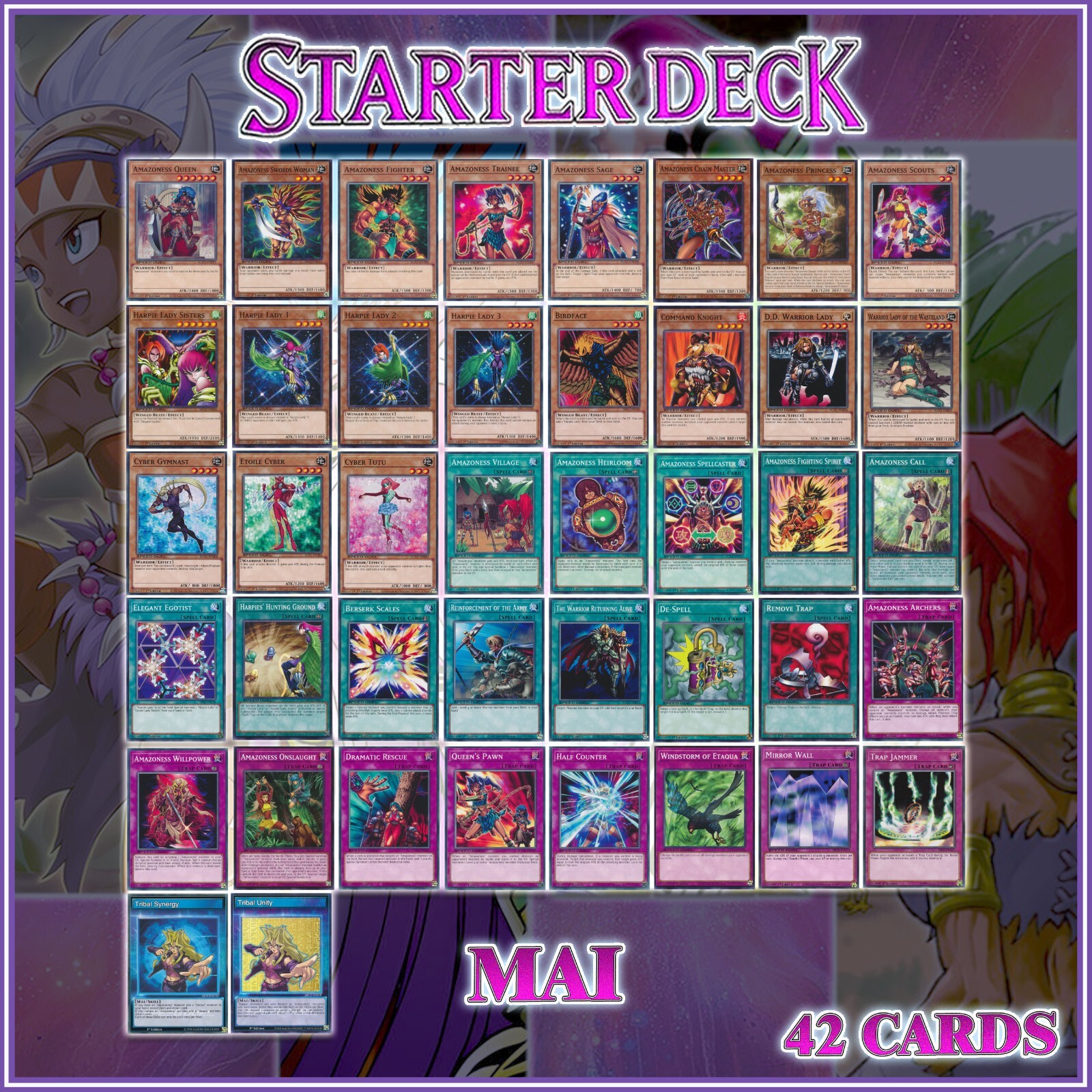 MAI HARPIE AMAZONESS STARTER DECK 42 | Queen Sisters Lady Duelist Kingdom YuGiOh