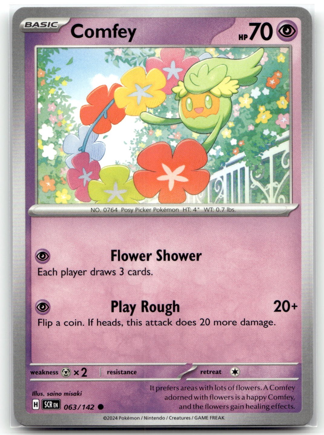 Comfey 063/142 SV07: Stellar Crown Common Pokemon TCG NM