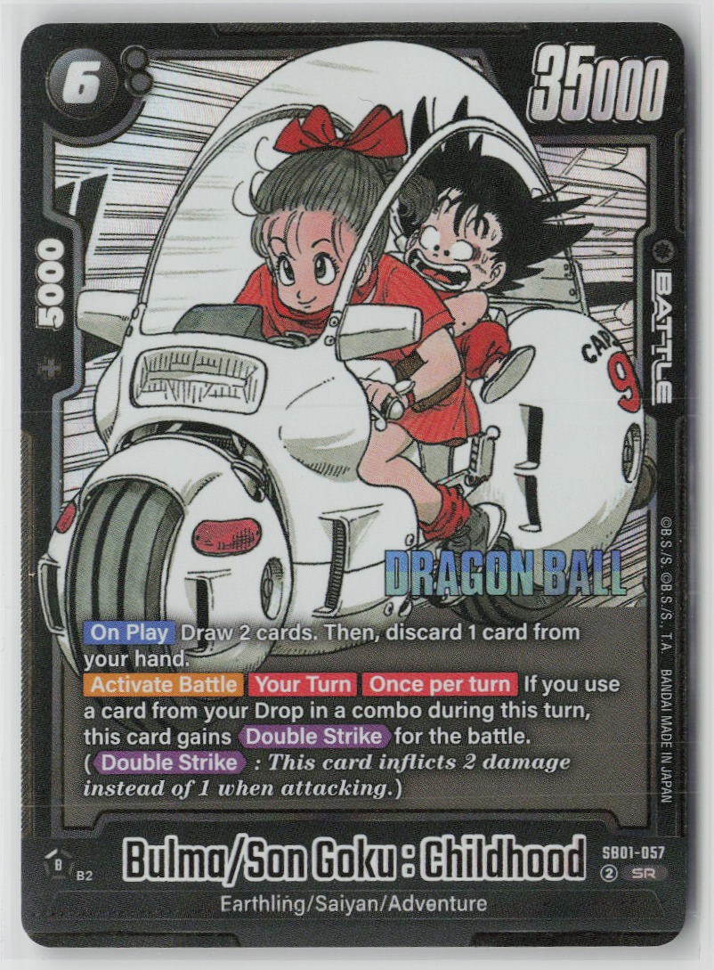 Bulma/Son Goku: Childhood Holo Super Rare Manga Booster 01 SB01-057 NM